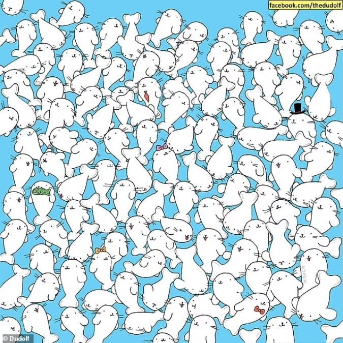 Et puslespill for folk med skarpt syn: Finn marshmallowen blant selene på 11 sekunder